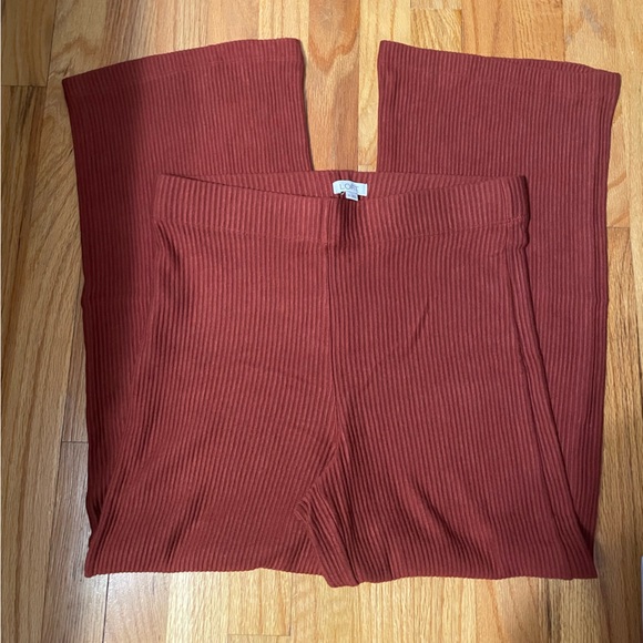 LOFT Ribbed Pants - Deep Rust - Picture 2 of 3